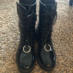 Black combat boots